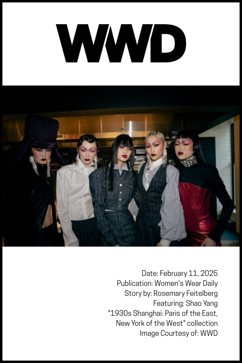 WWD: SHAO NEW YORK'S DESIGNER CASTS AAPI MODELS EXCLUSIVELY FOR RUNWAY SHOW