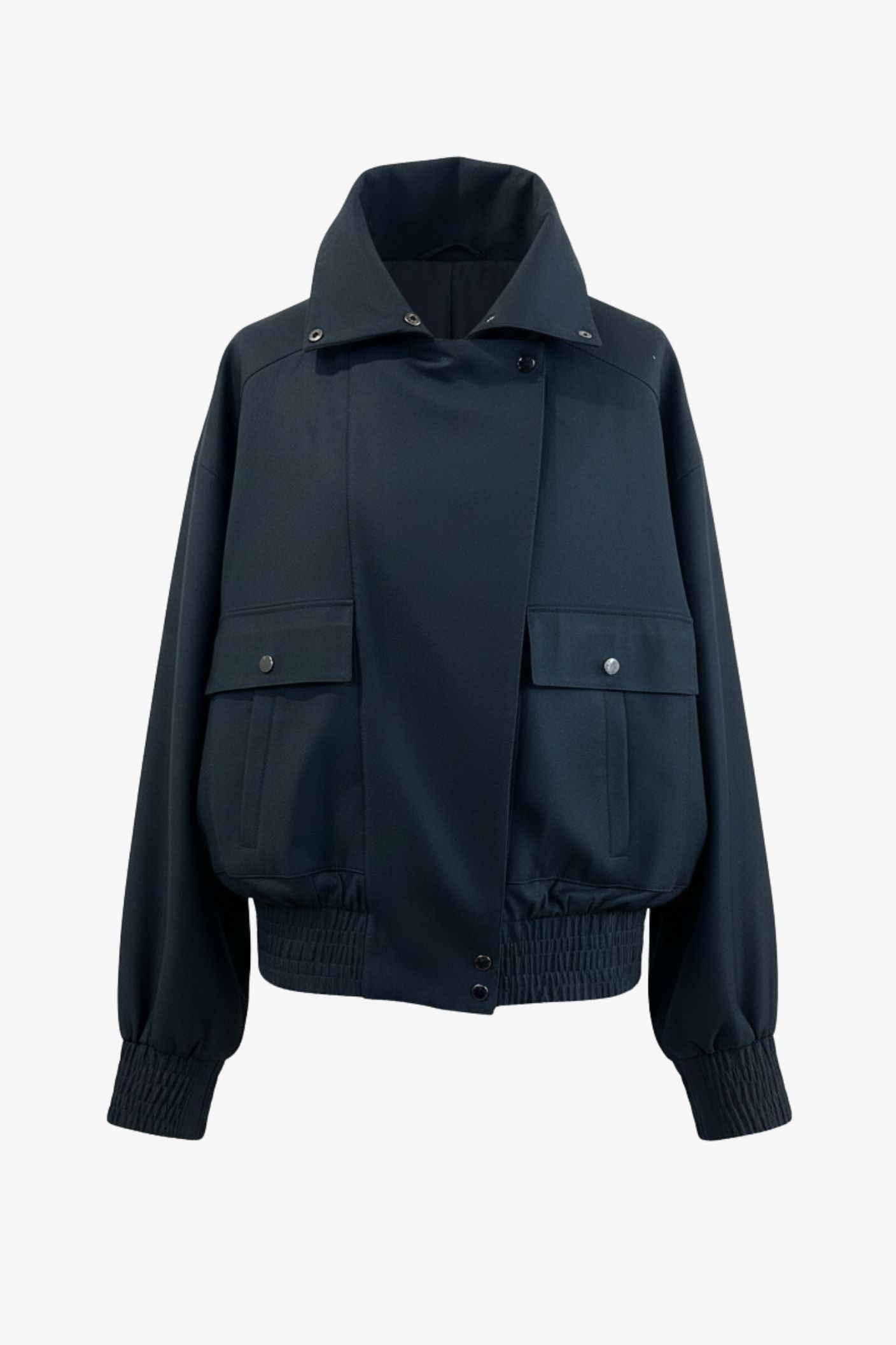 Tailored Wool Balloon Bomber Jacket - Emerald