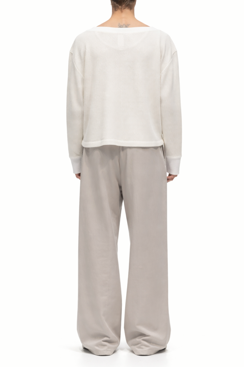 Ivory Textured Cropped Cardigan Twinset