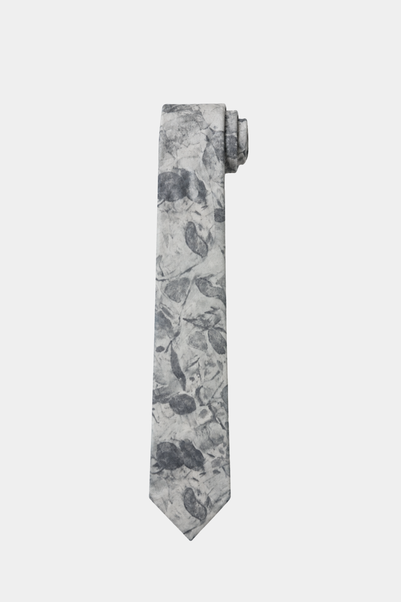 Floral Tie 10cm featuring a subtle monochrome floral pattern in shades of gray, crafted with a refined texture that reflects bespoke tailoring and luxury designer fashion from SHAO New York.
