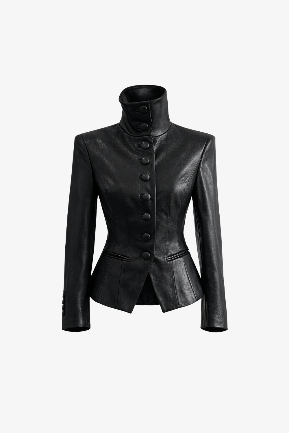 Deep V Pinstripe Cropped Jacket | SHAO