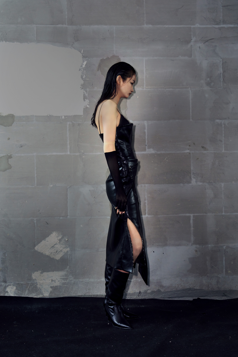 Vegan Leather Biker Dress, image 3.