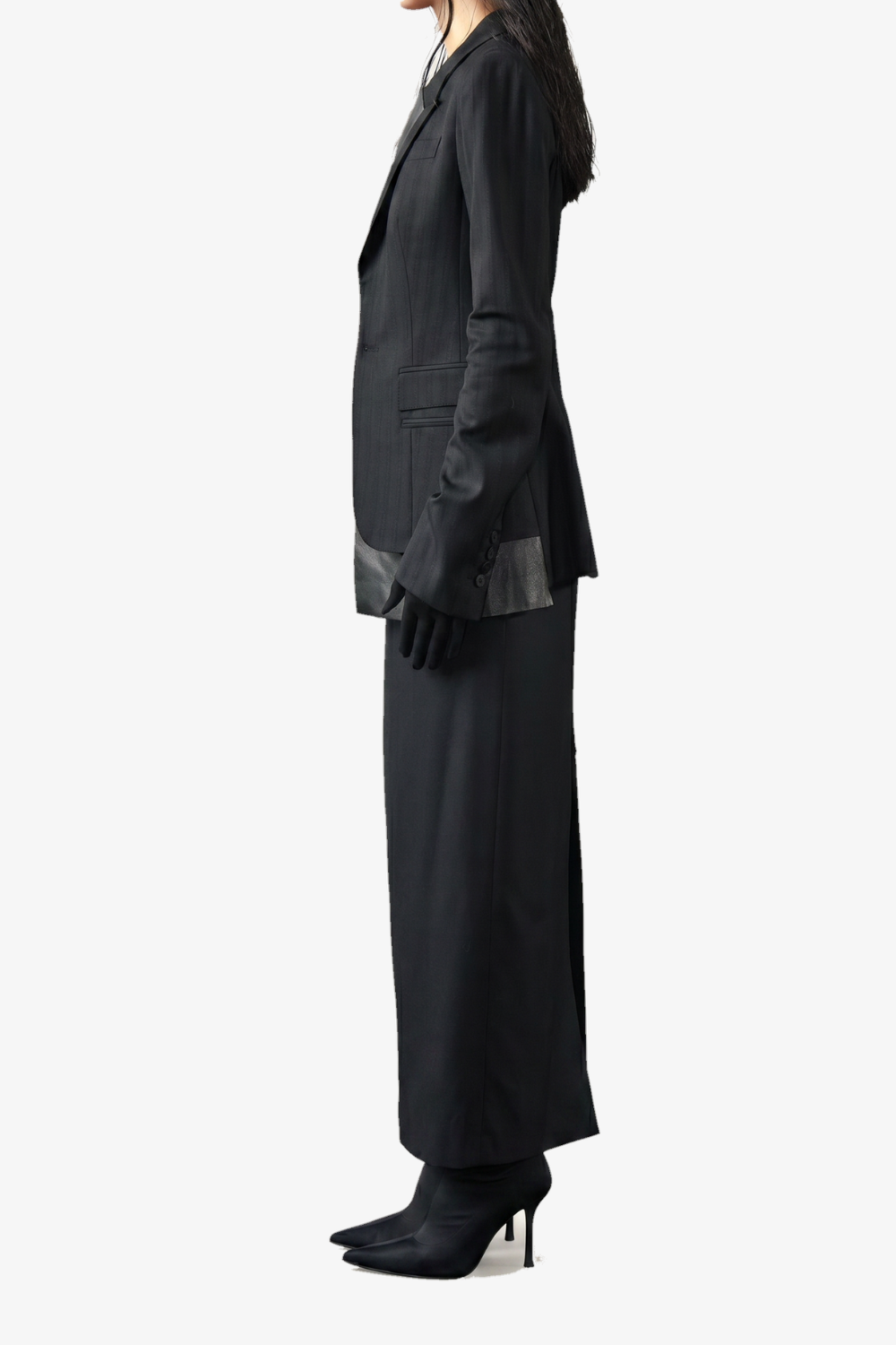 Double Layer Pinstripe Blazer