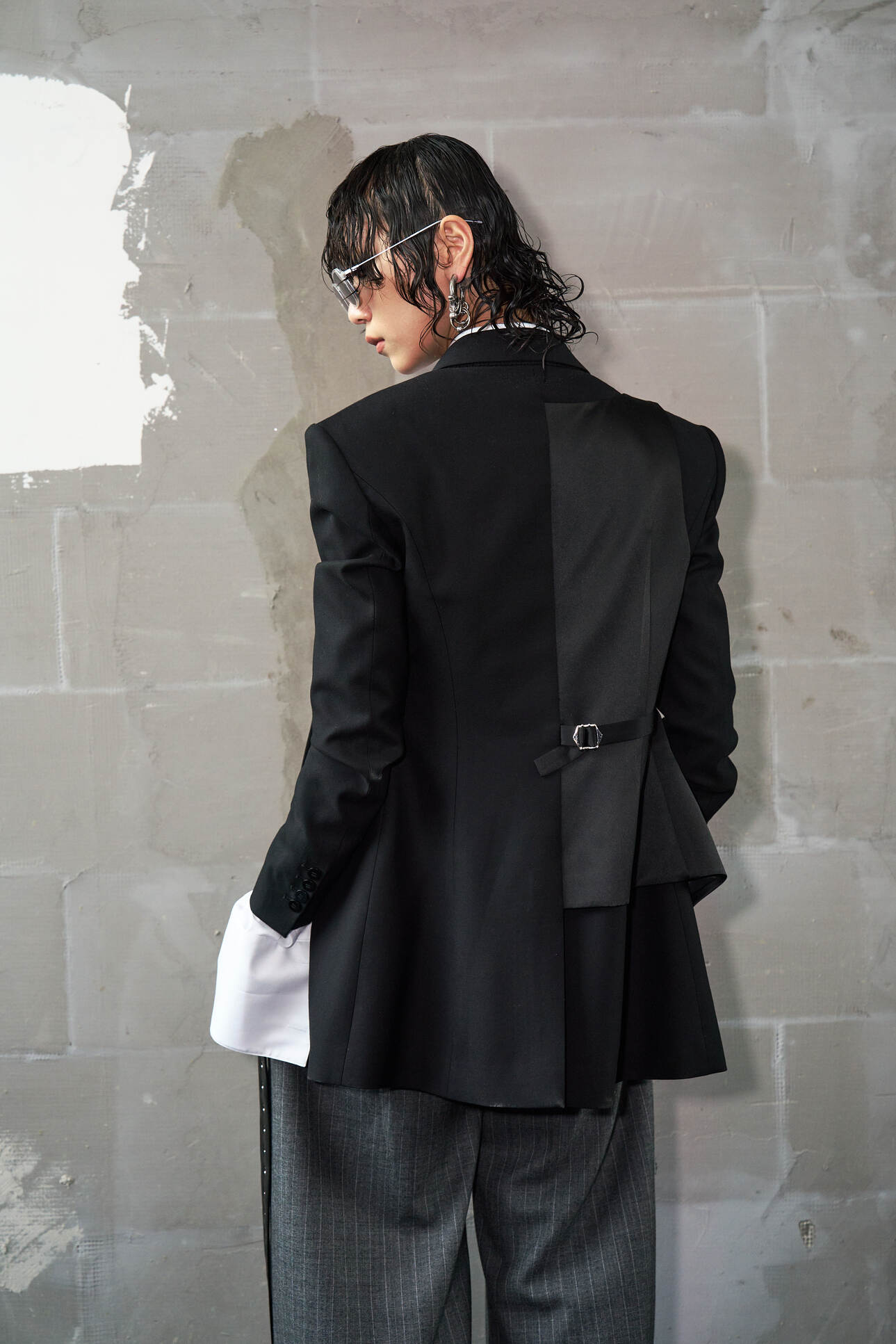 Pinstripe Barrel Pleated Trousers