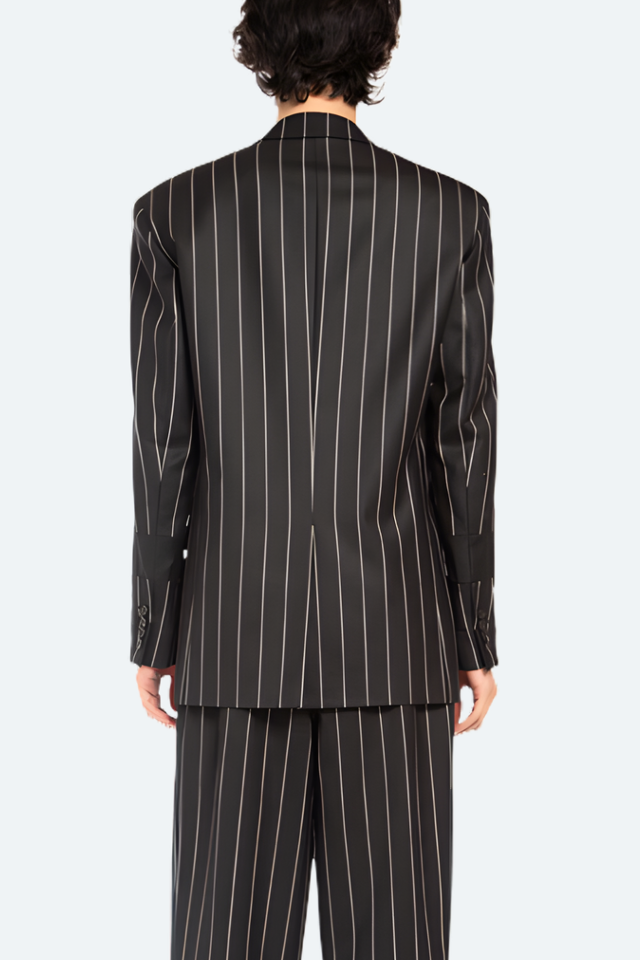 Black and White Hand Painted Pinstripe Blazer