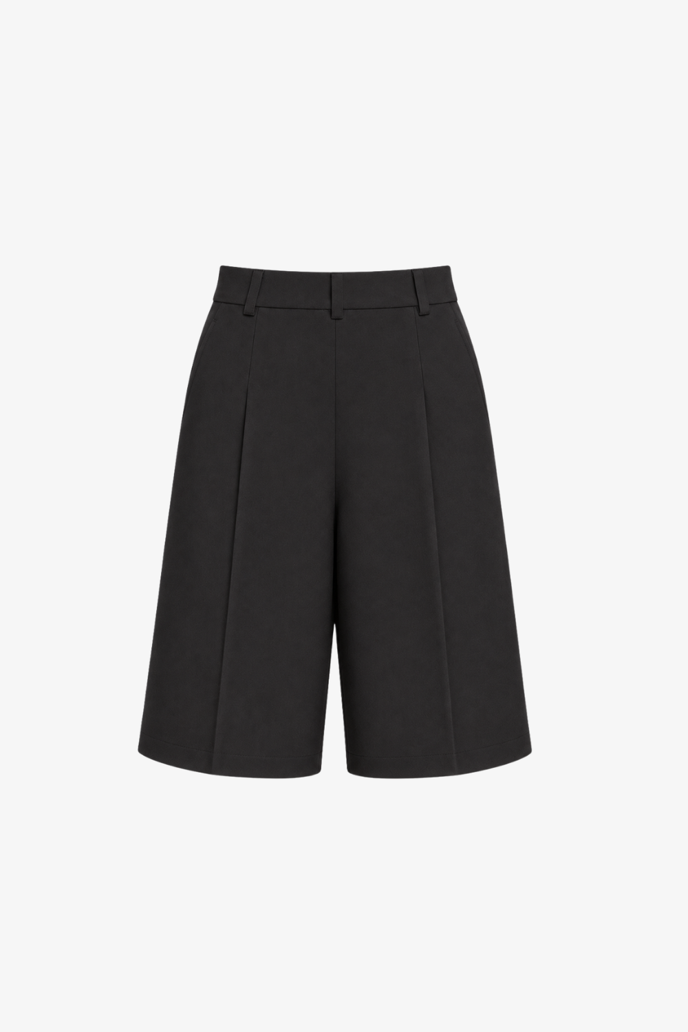 SHAO black tailored Bermuda shorts front view