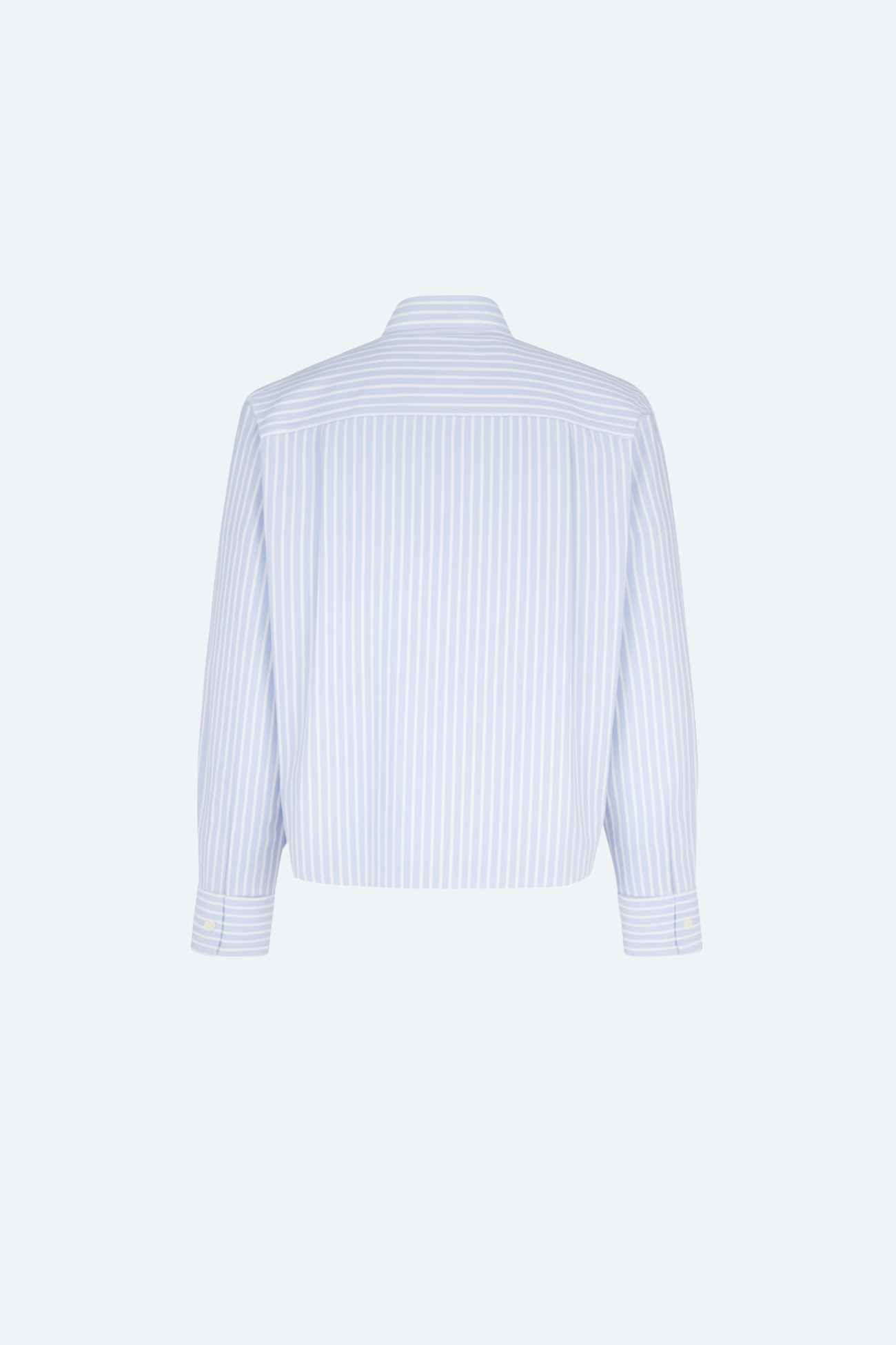 SHAO blue striped structured collar shirt back view