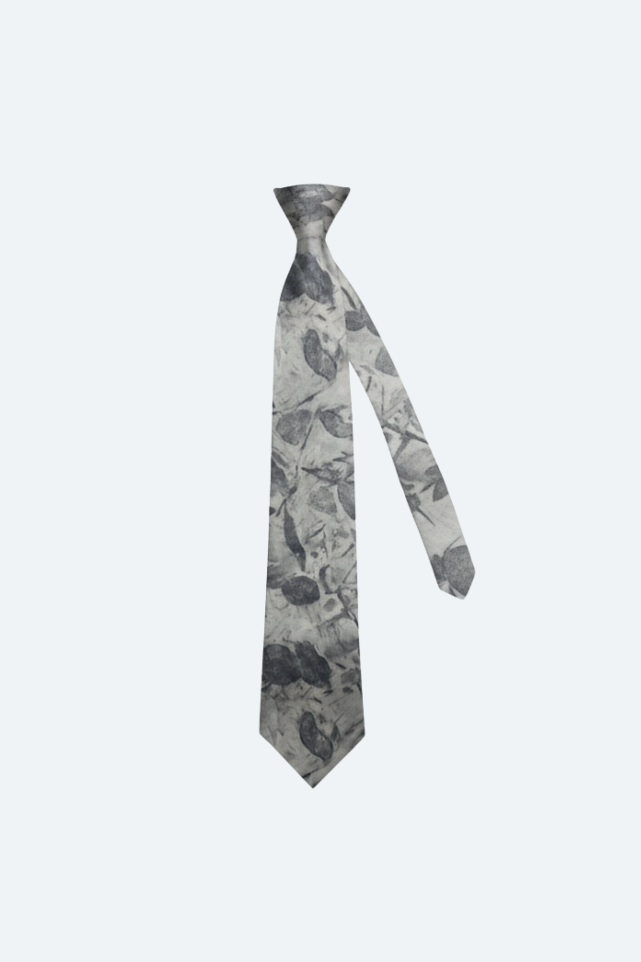 SHAO floral cotton tie with wide 10cm blade angled view