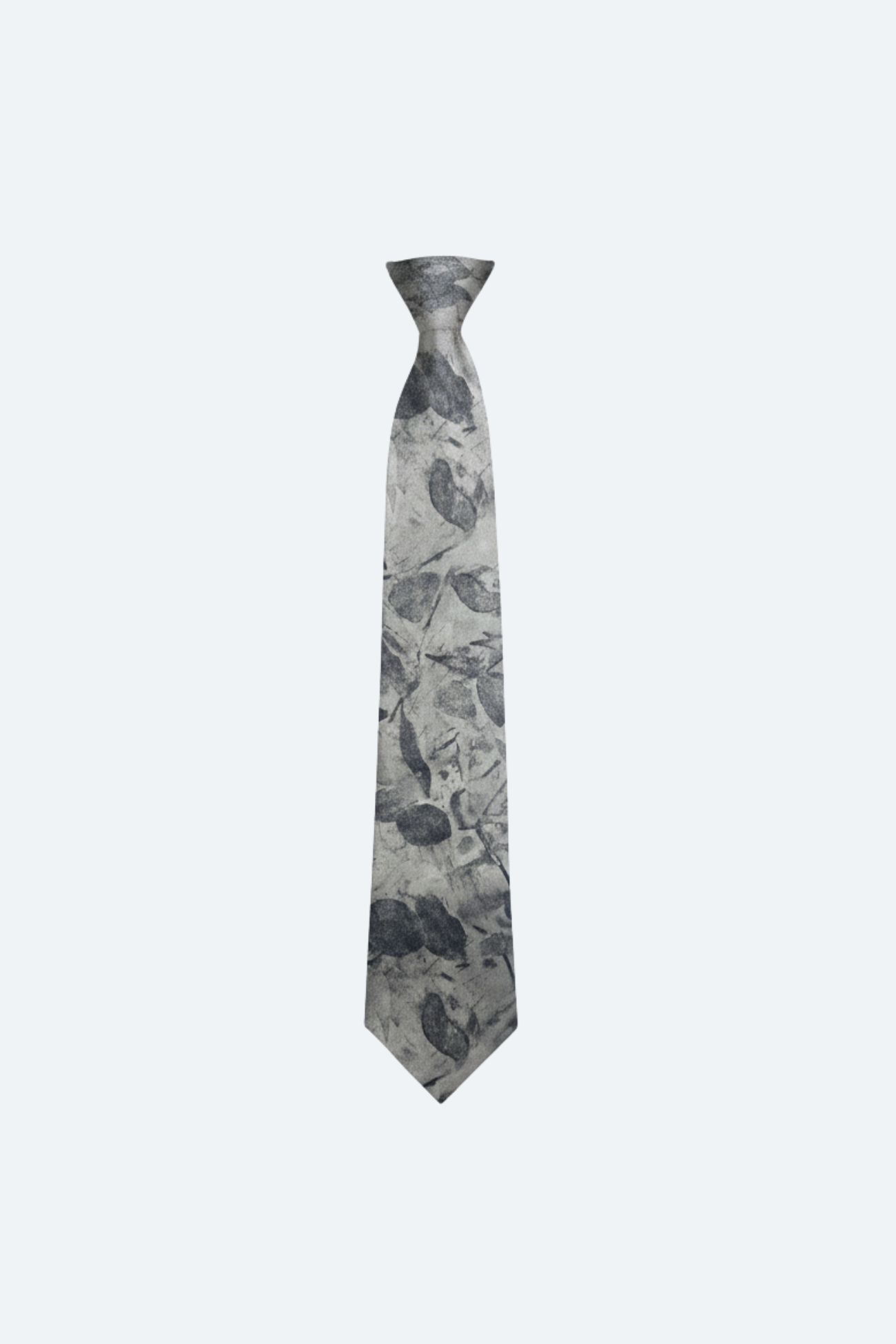 SHAO floral cotton tie with tonal charcoal grey print front view
