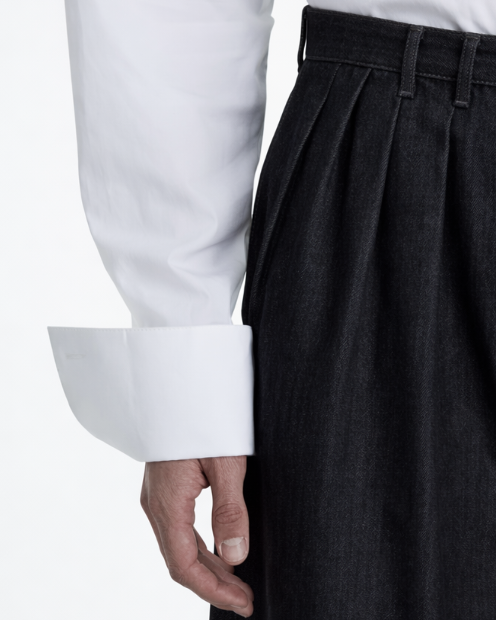 SHAO white graphic long-sleeve shirt detail view