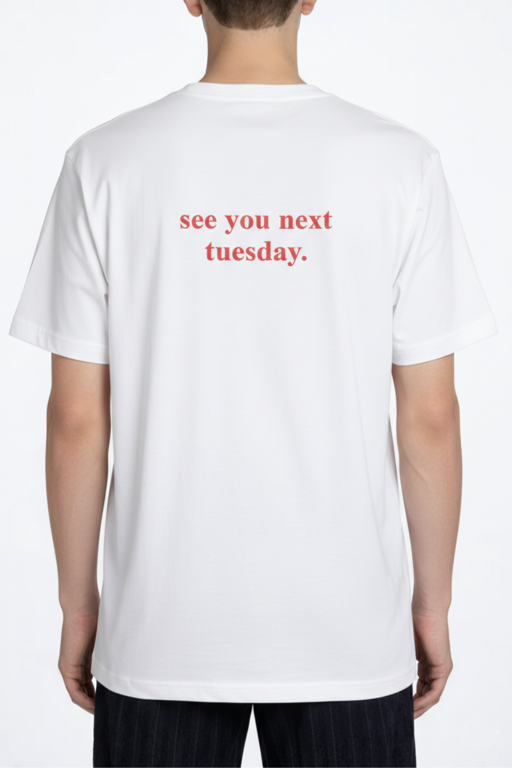 SHAO white graphic t-shirt back view