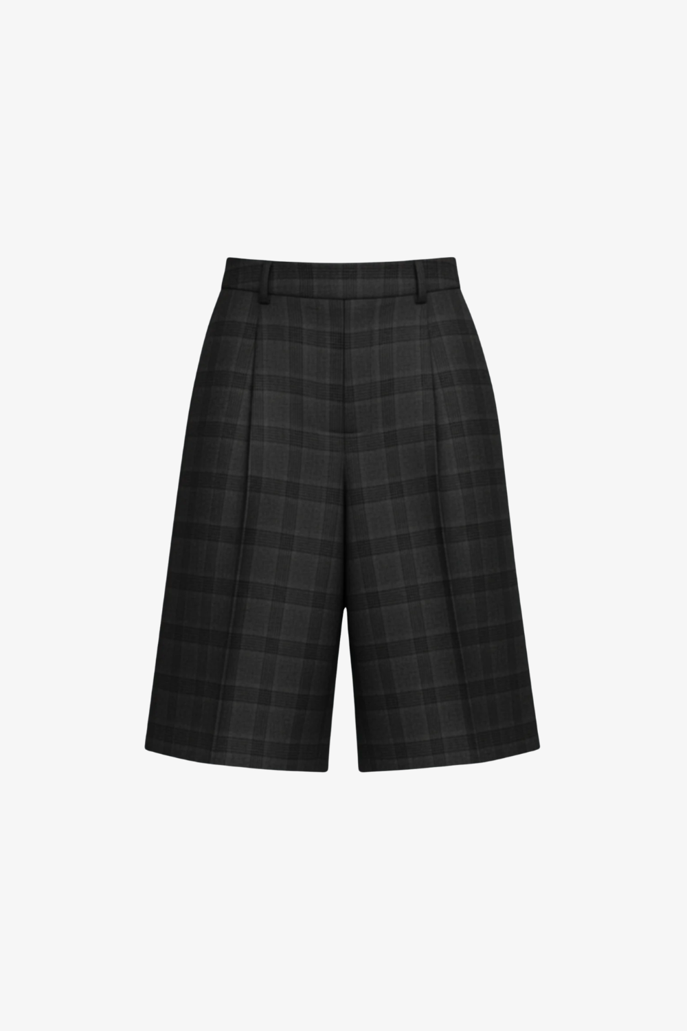 HAO Split Decision Bermuda shorts in grey and charcoal tailoring