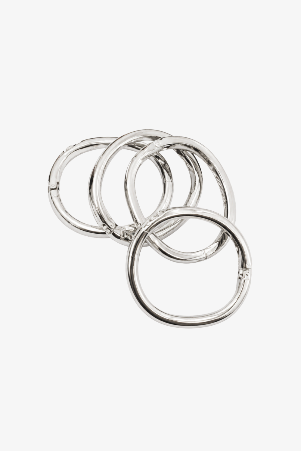 SHAO silver four-piece stacking bangle set stacked view