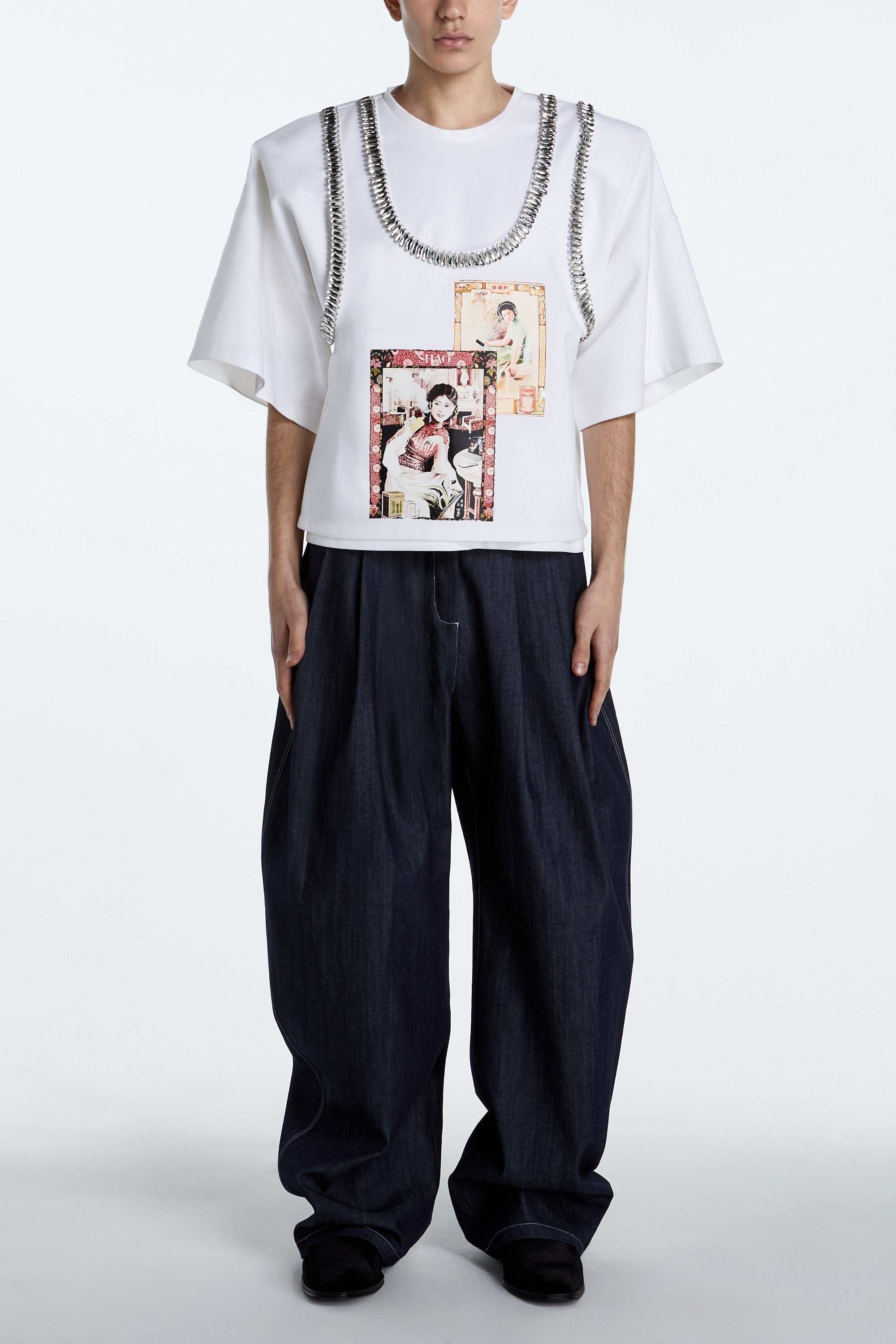 SHAO white anachronism print t-shirt front view