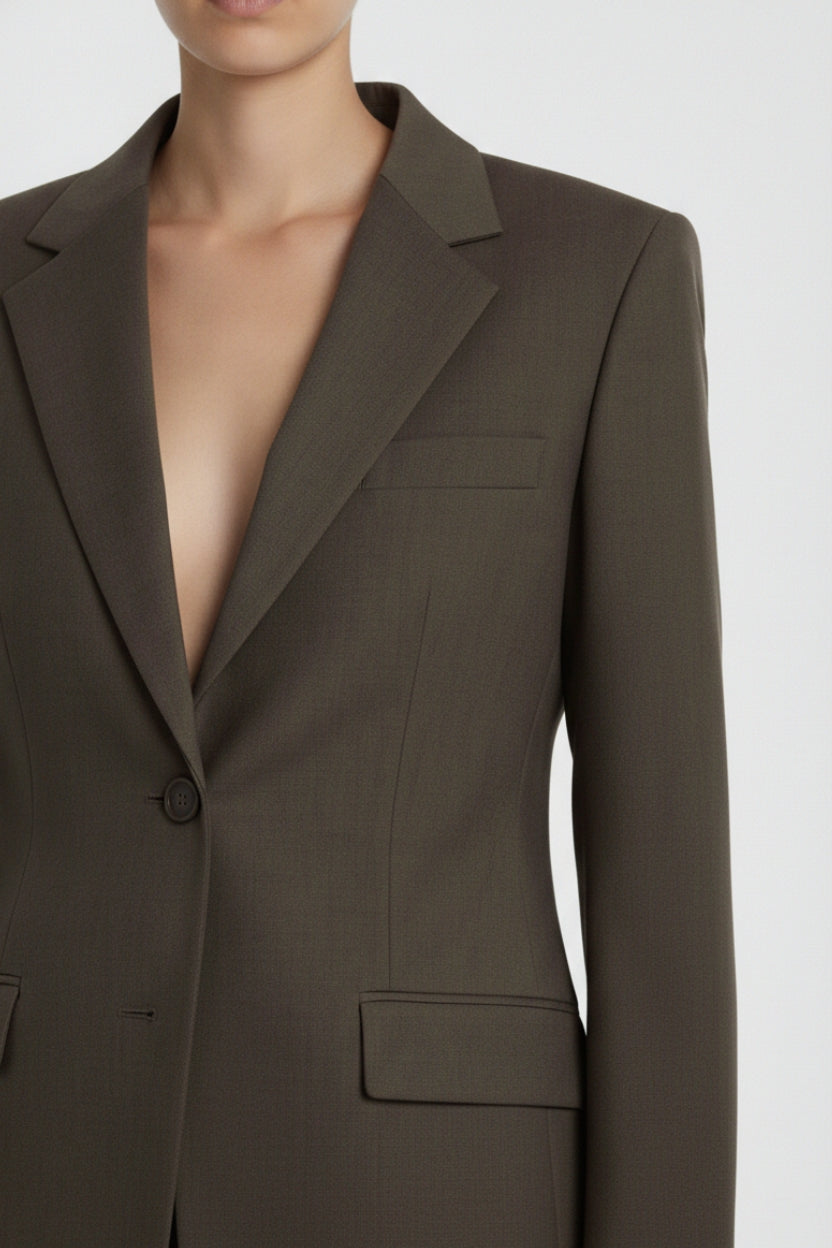 SHAO mink tailored jacket detail view