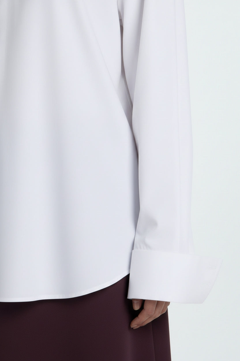 SHAO white tailored shirt detail view