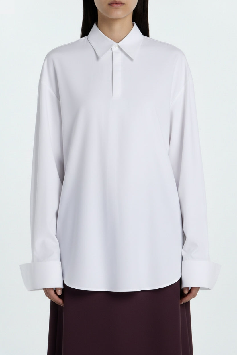 SHAO white tailored shirt front view