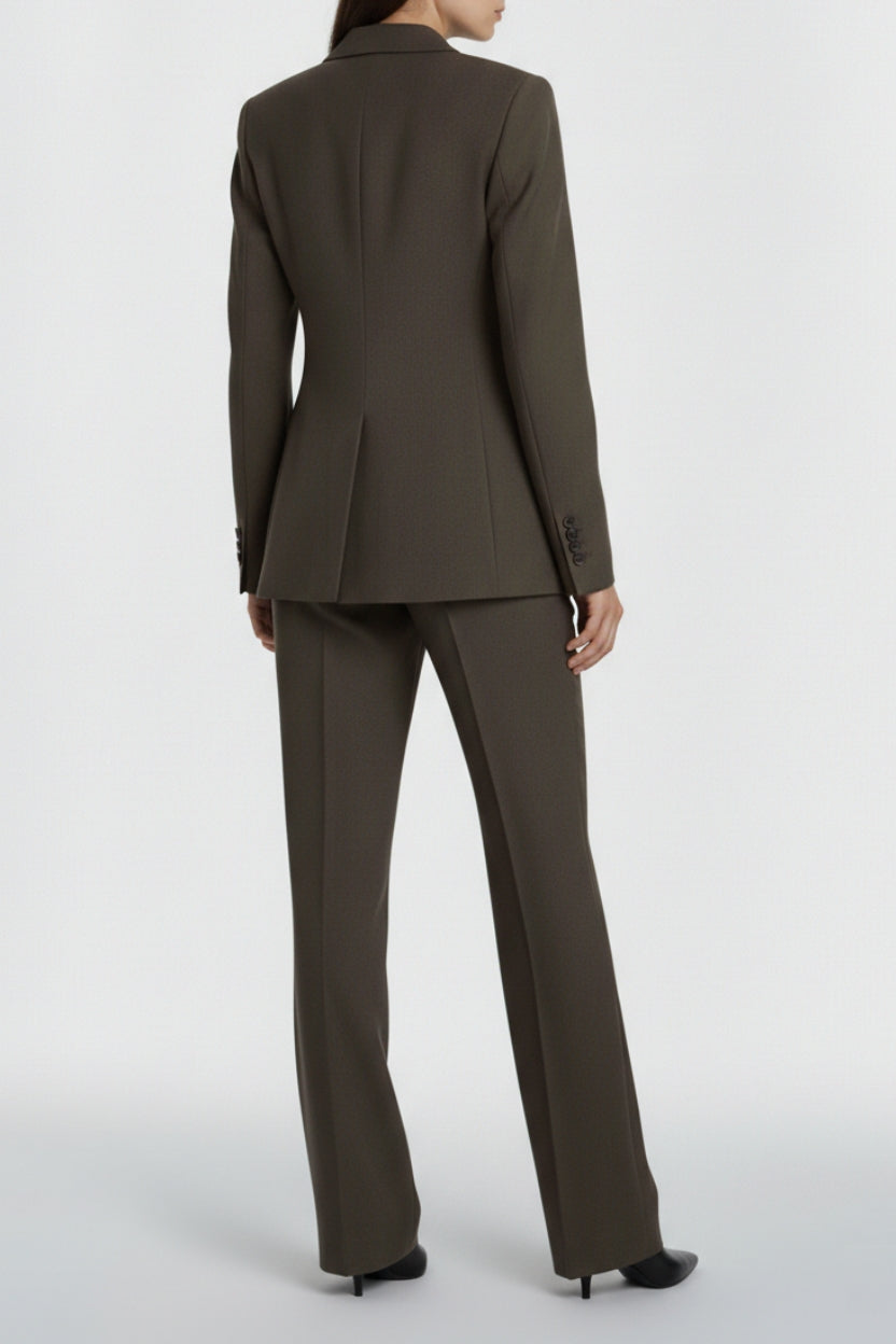 SHAO mink tailored suit set back view