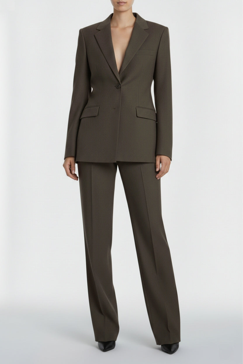 SHAO mink tailored suit set front view