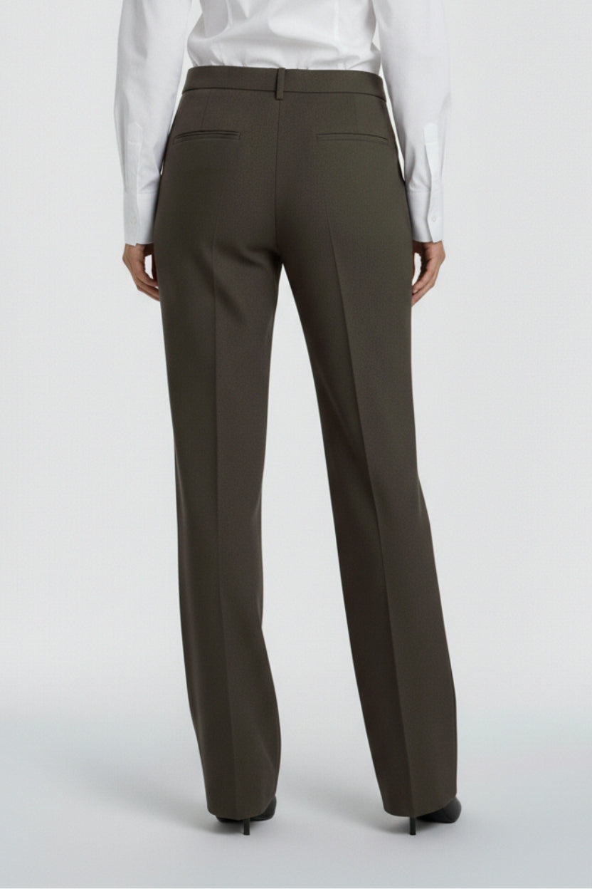 SHAO mink tailored trousers back view