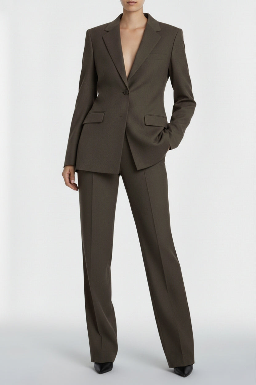 SHAO mink tailored trousers detail view