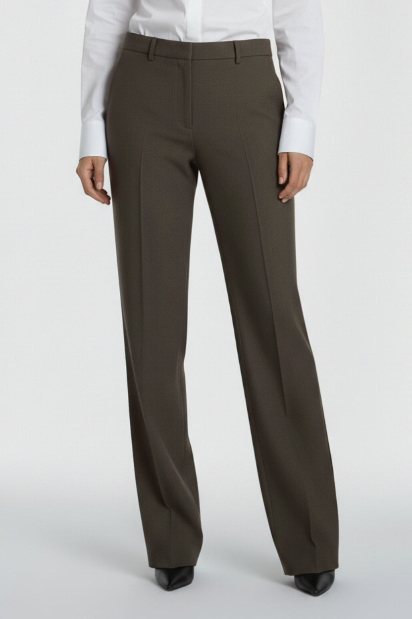 SHAO mink tailored trousers front view