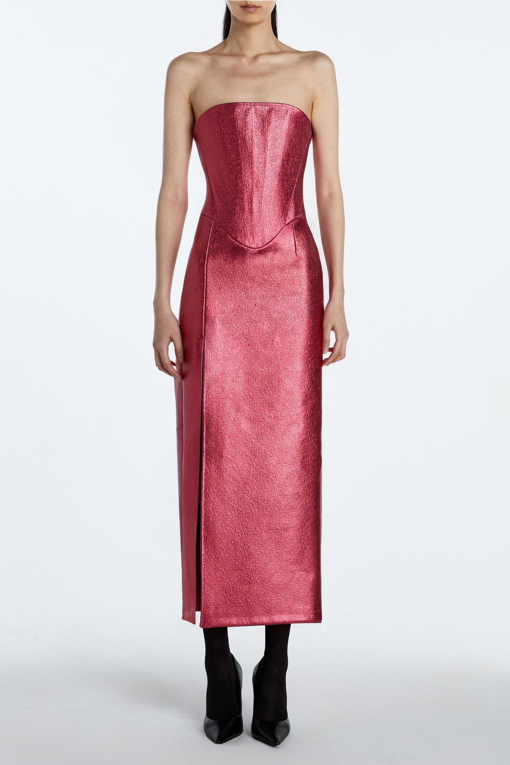 pink leather dress Tourmaline Strapless Column – Structured Corset Construction Firm stretch that smooths Size/Width:12-D Vacay fits rotation🌴🏖️, Comment Floral Mini Dress
