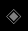 Black and white geometric icon featuring a symmetrical diamond shape with stylized arrows pointing inward on each side, set against a muted gray background.