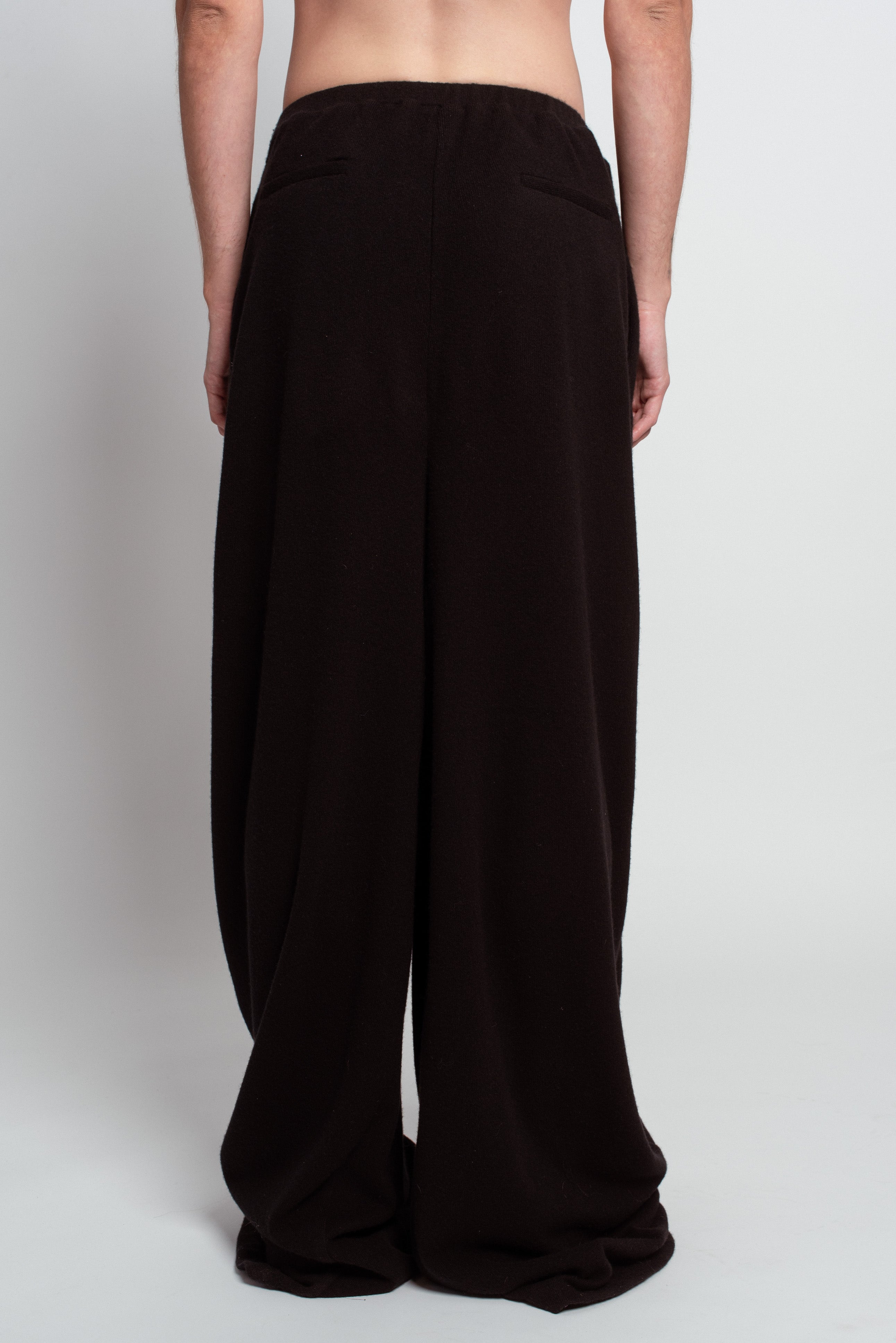 Black Cashmere Wide-Leg Pants