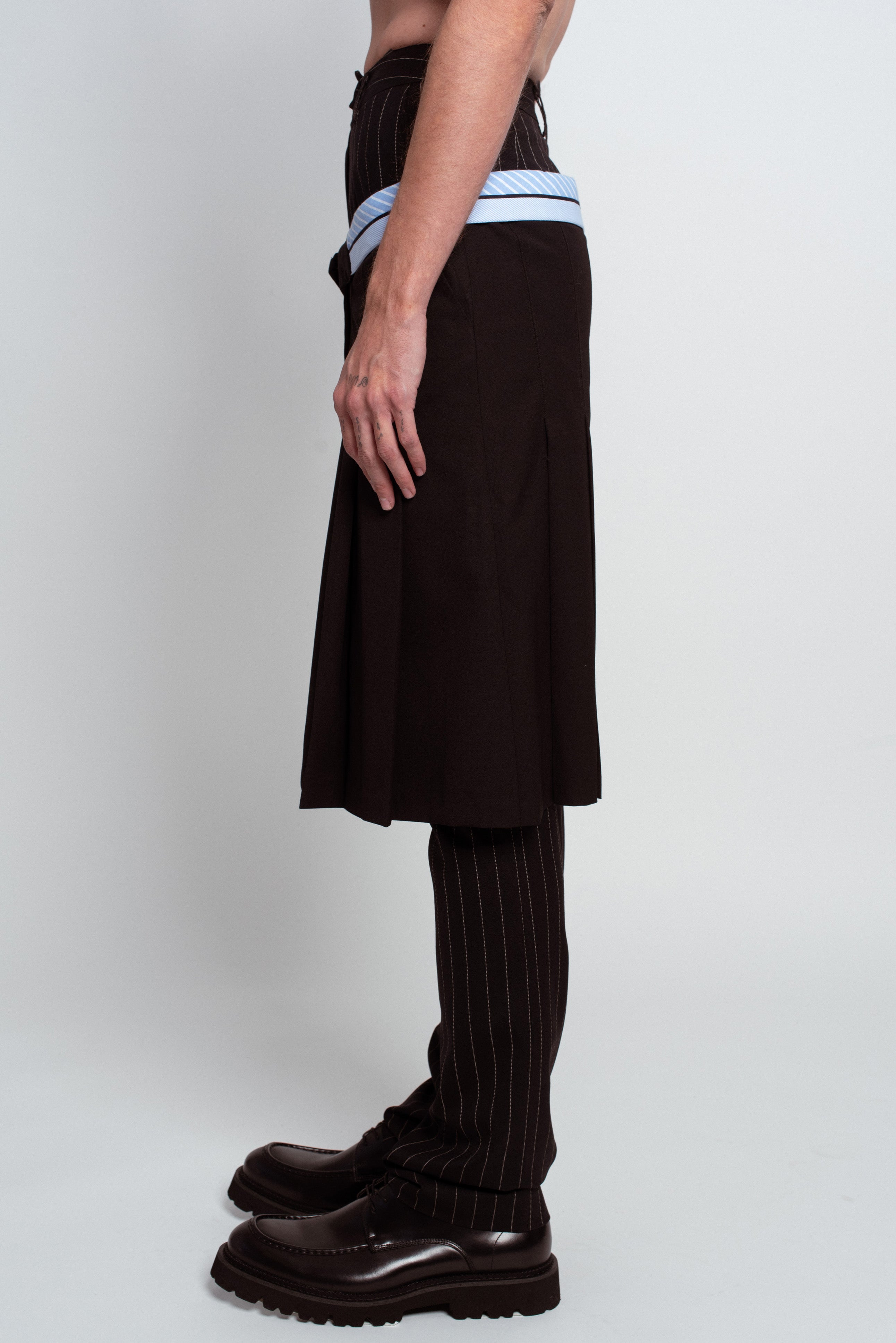 Pinstripe Layered Trousers