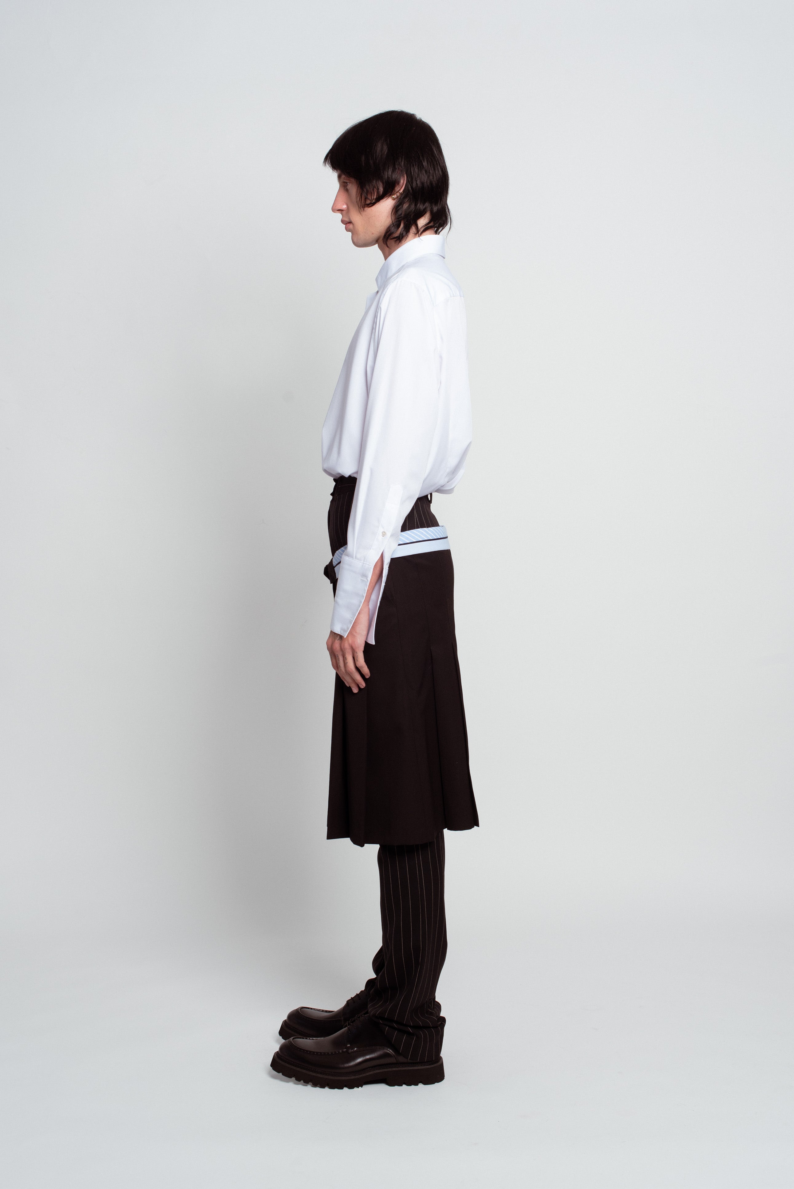 Pinstripe Layered Trousers