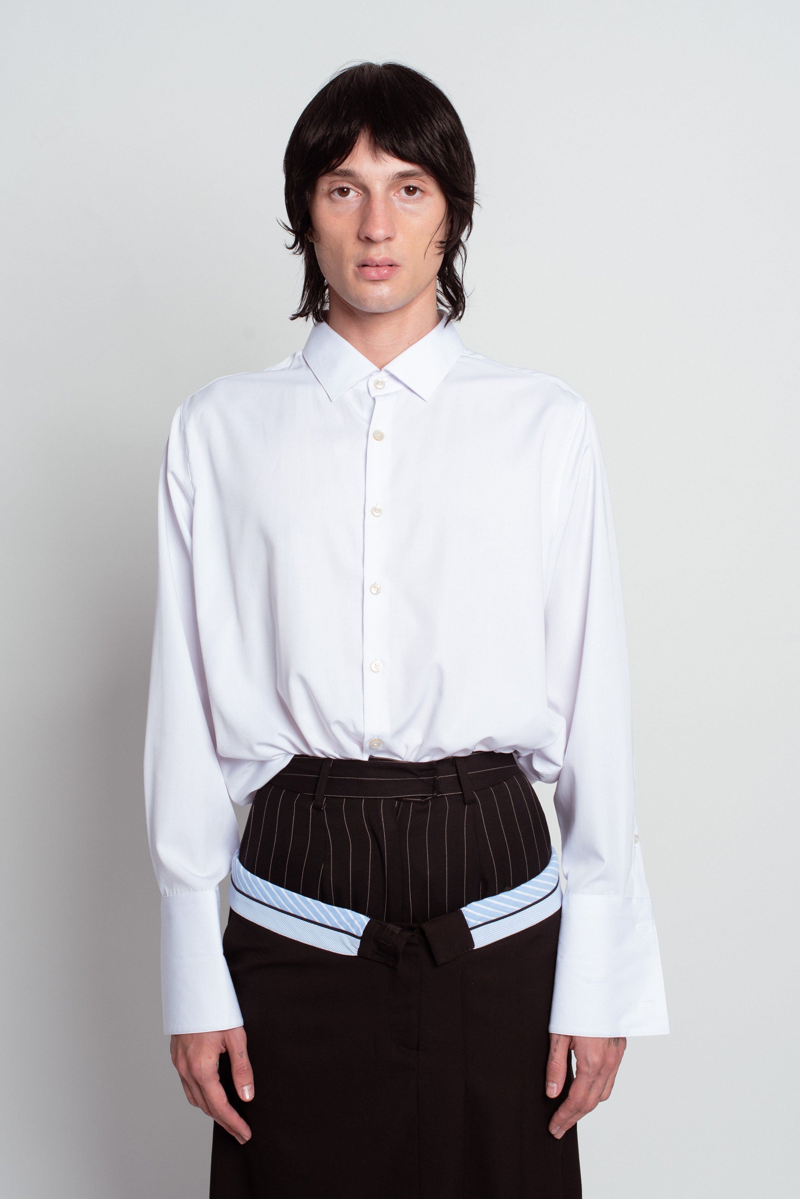 White Classic Button-Down Shirt