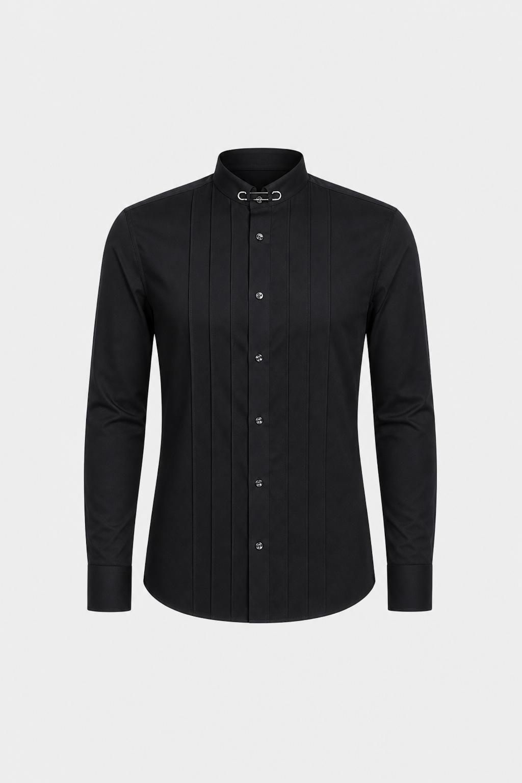 Black Pleated Tuxedo Shirt Black Pleated Tuxedo Shirt