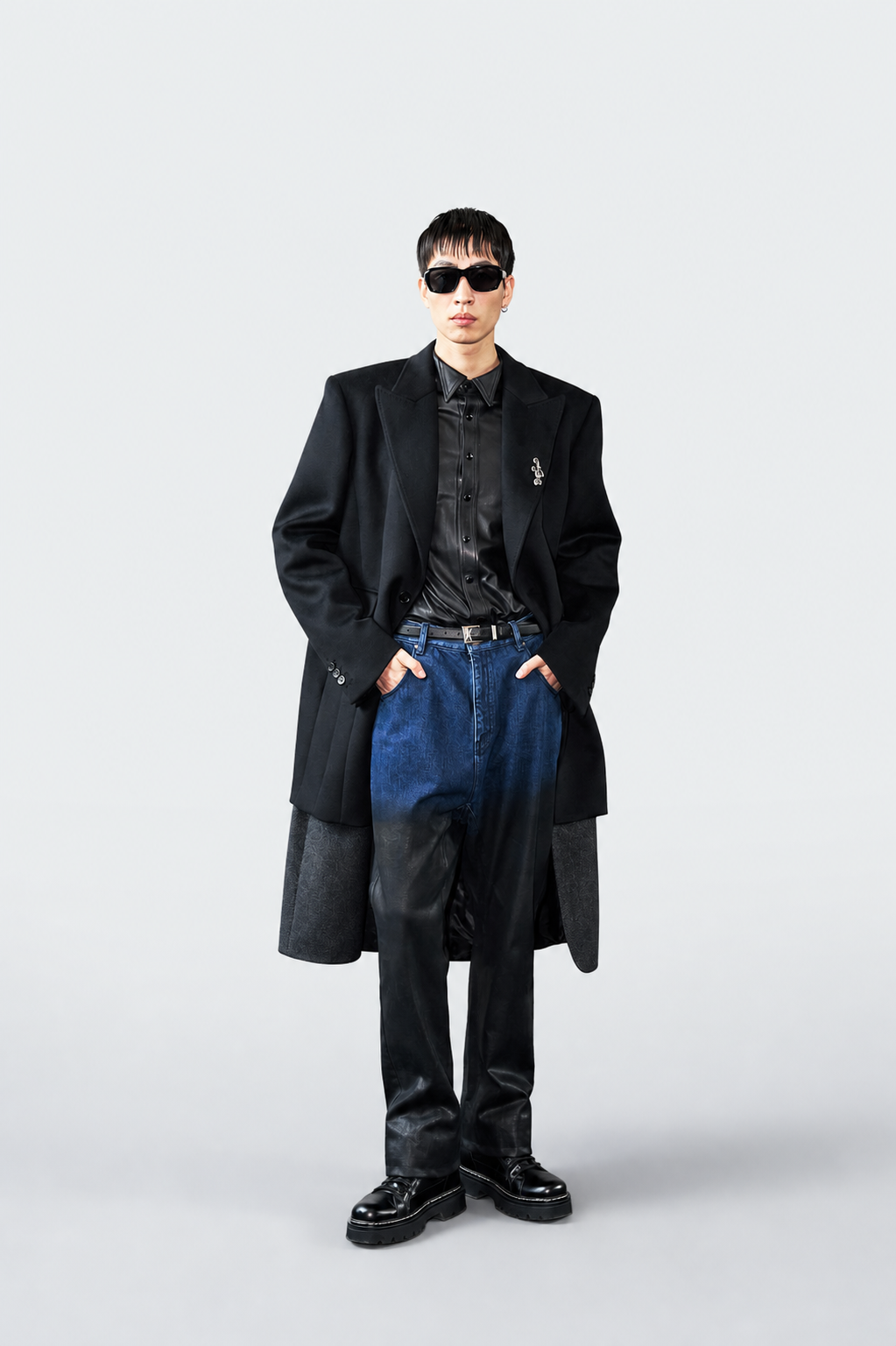 Black Leather Shirt Jacket