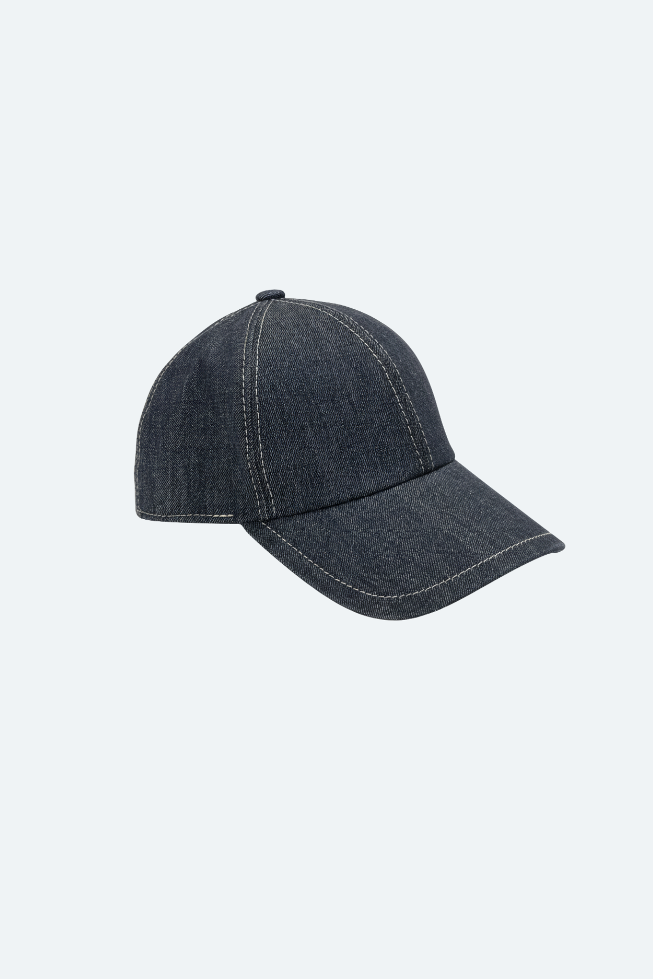 SHAO washed denim six-panel baseball cap front view