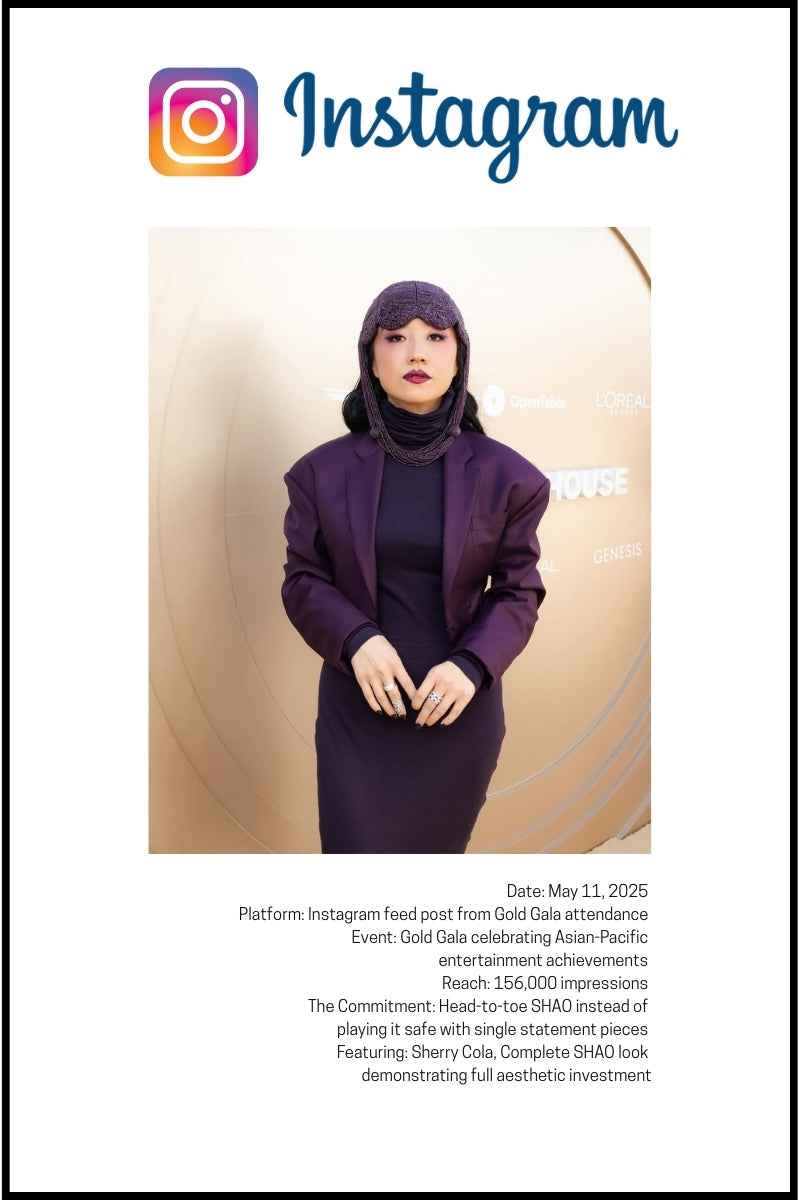 SHERRY COLA: GOLD GALA HEAD-TO-TOE SHAO