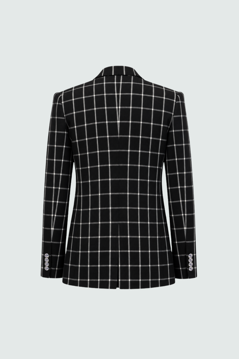 Black Windowpane Tailored Blazer