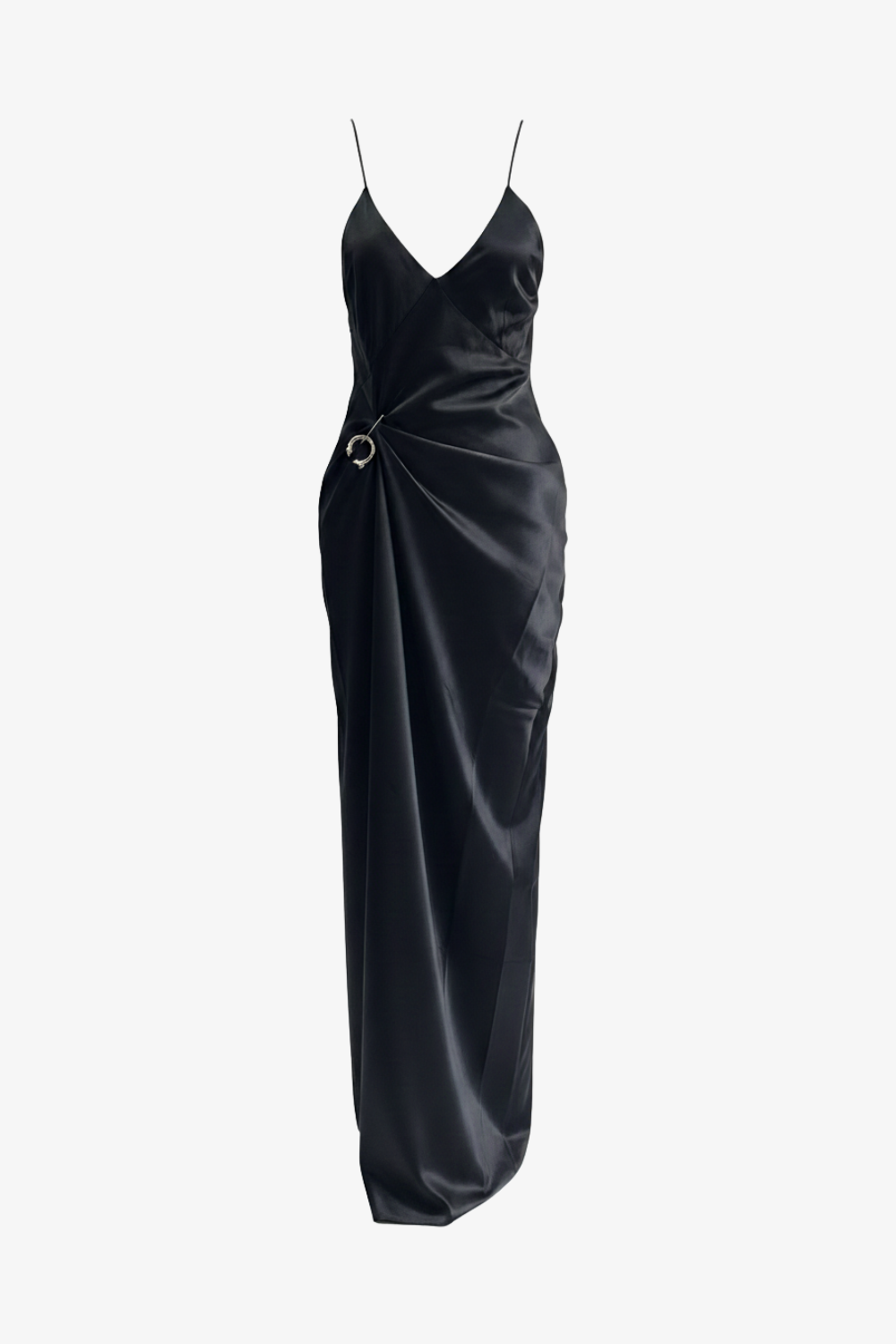 Pierced Cowlback Slip Dress