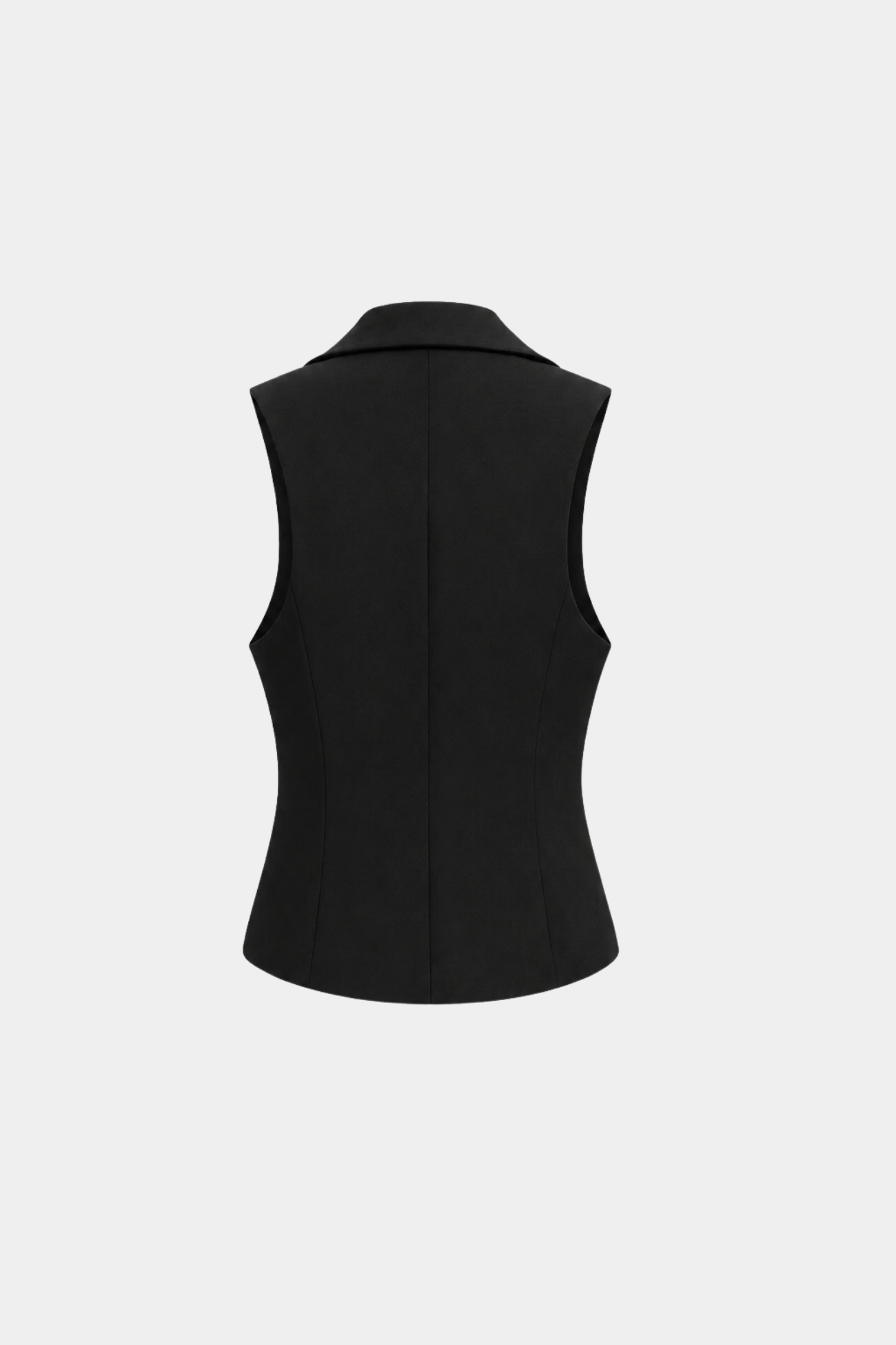 Black Tailored Vest with Chrome Buttons