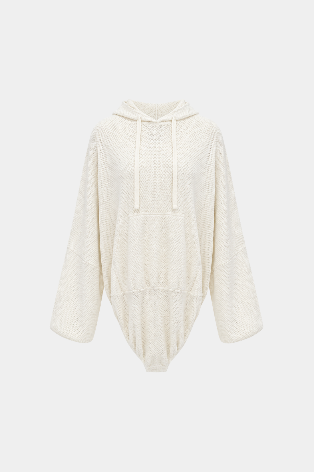 Ivory Textured Hooded Bodysuit