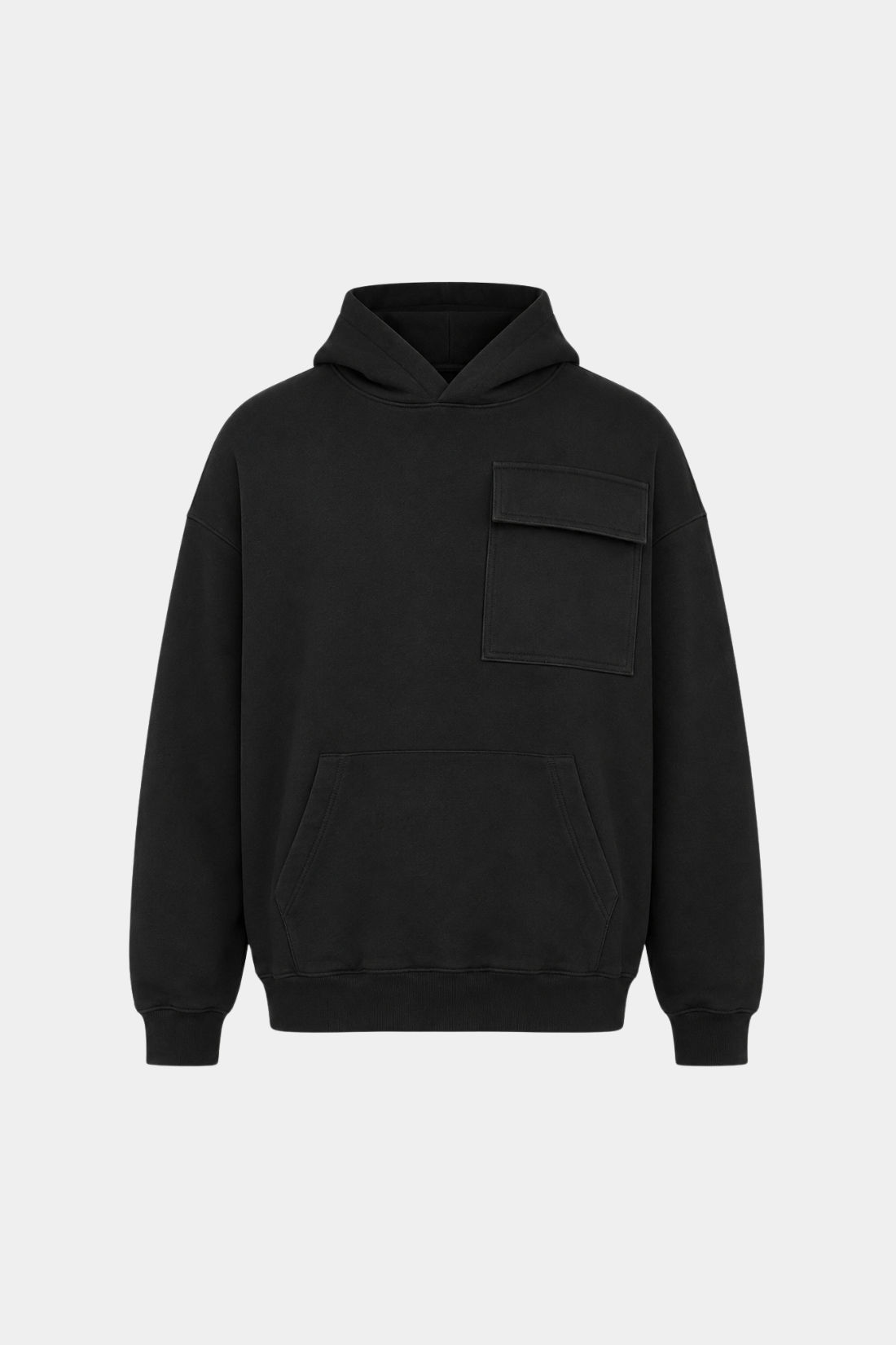 Black Oversized Graphic Hoodie