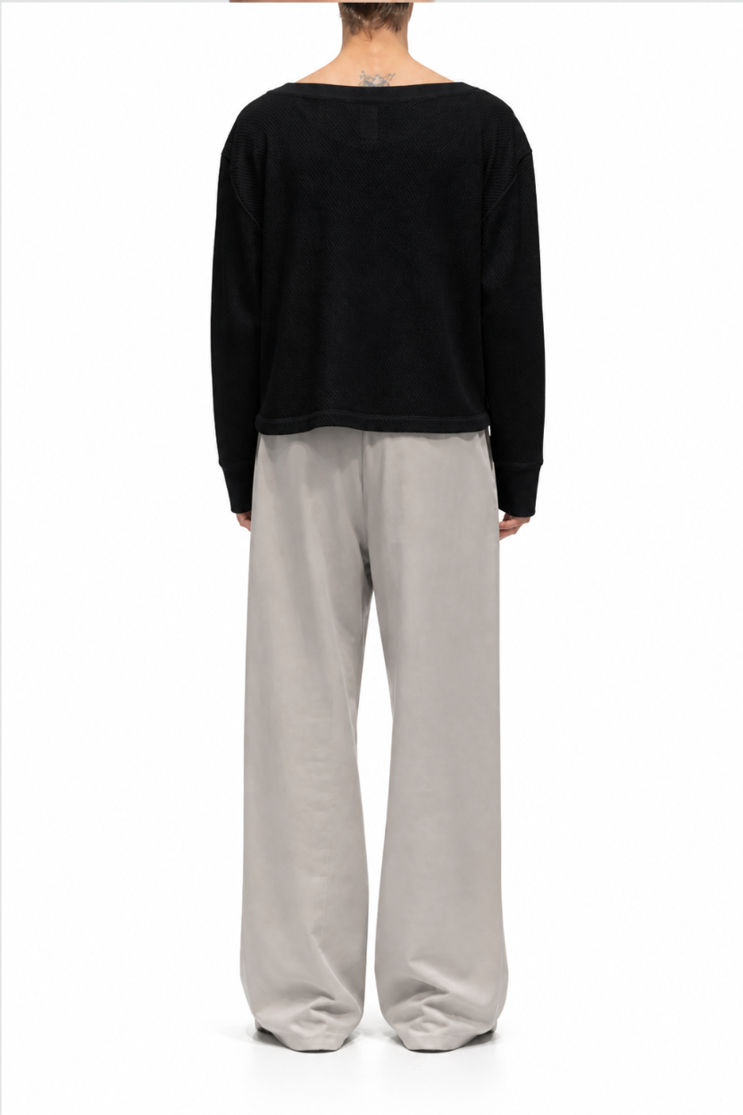 Black Textured Cropped Cardigan Twinset