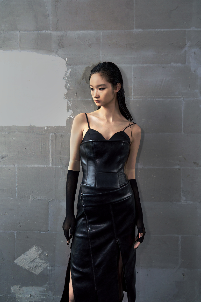 Vegan Leather Biker Dress, image 4.