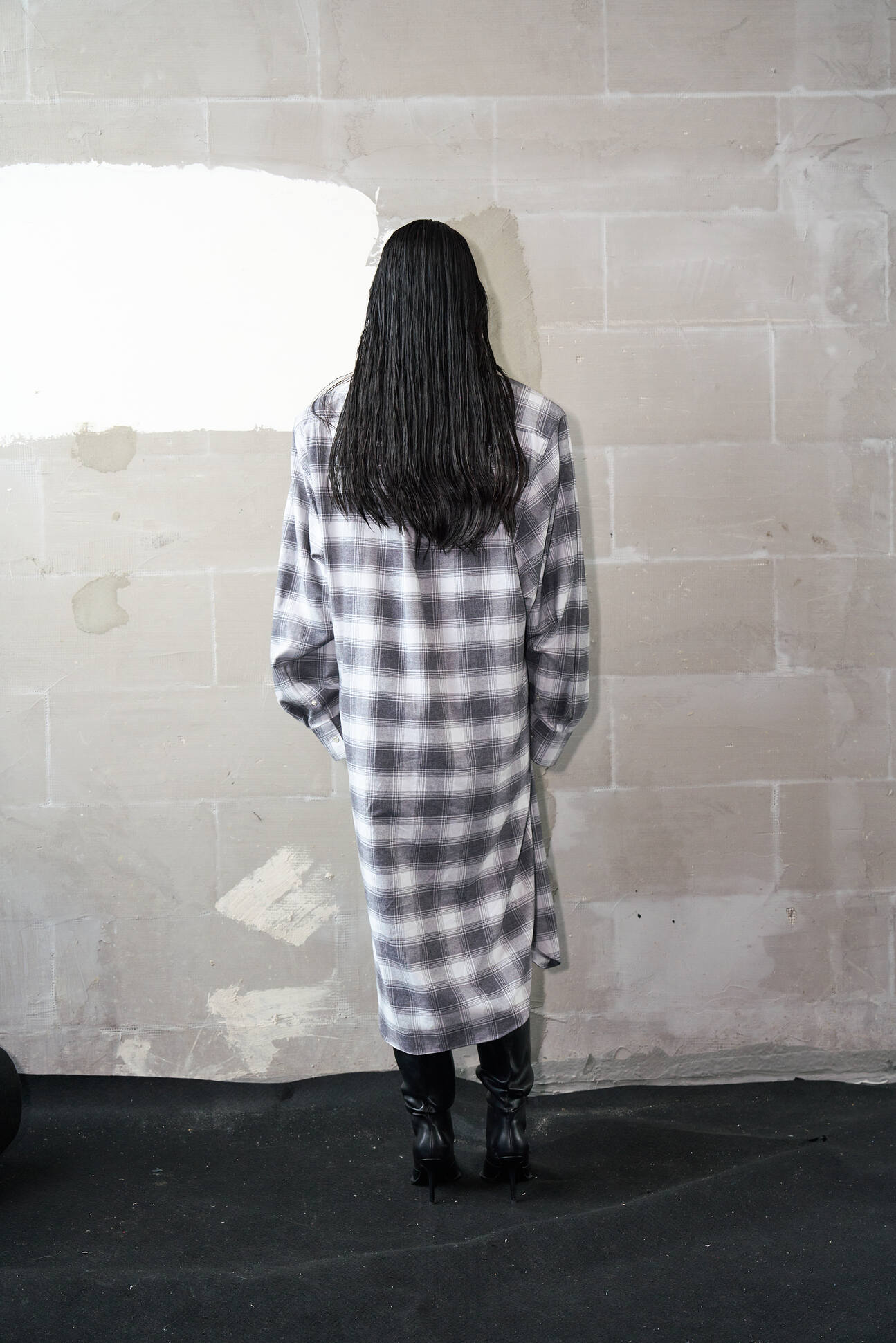 Oversized Flannel Shirt Dress