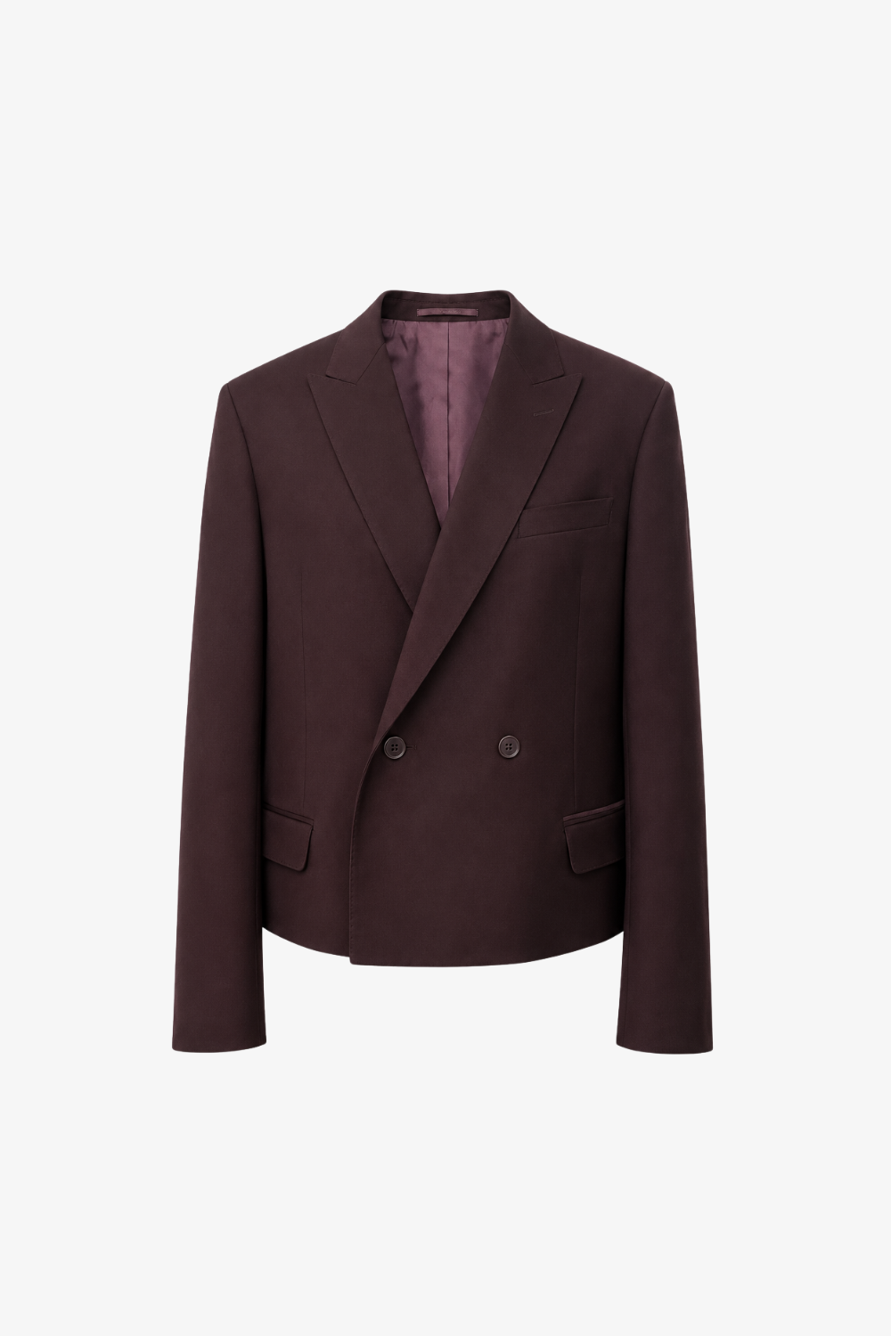 Burgundy Double-Breasted Blazer