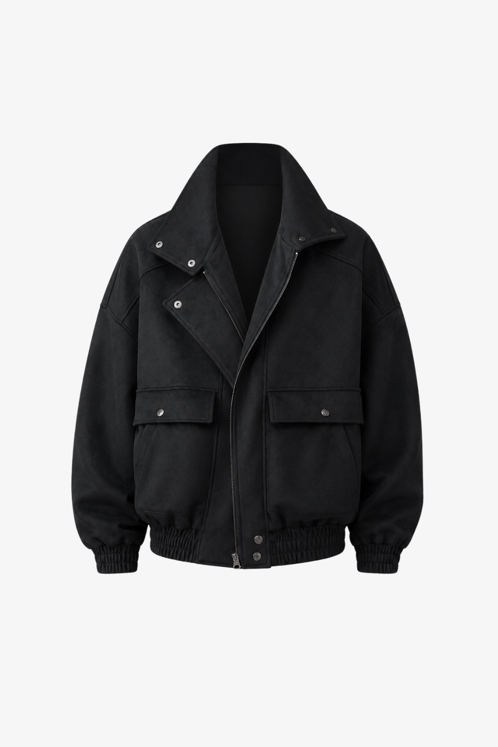 Black Oversized Utility Bomber Jacket