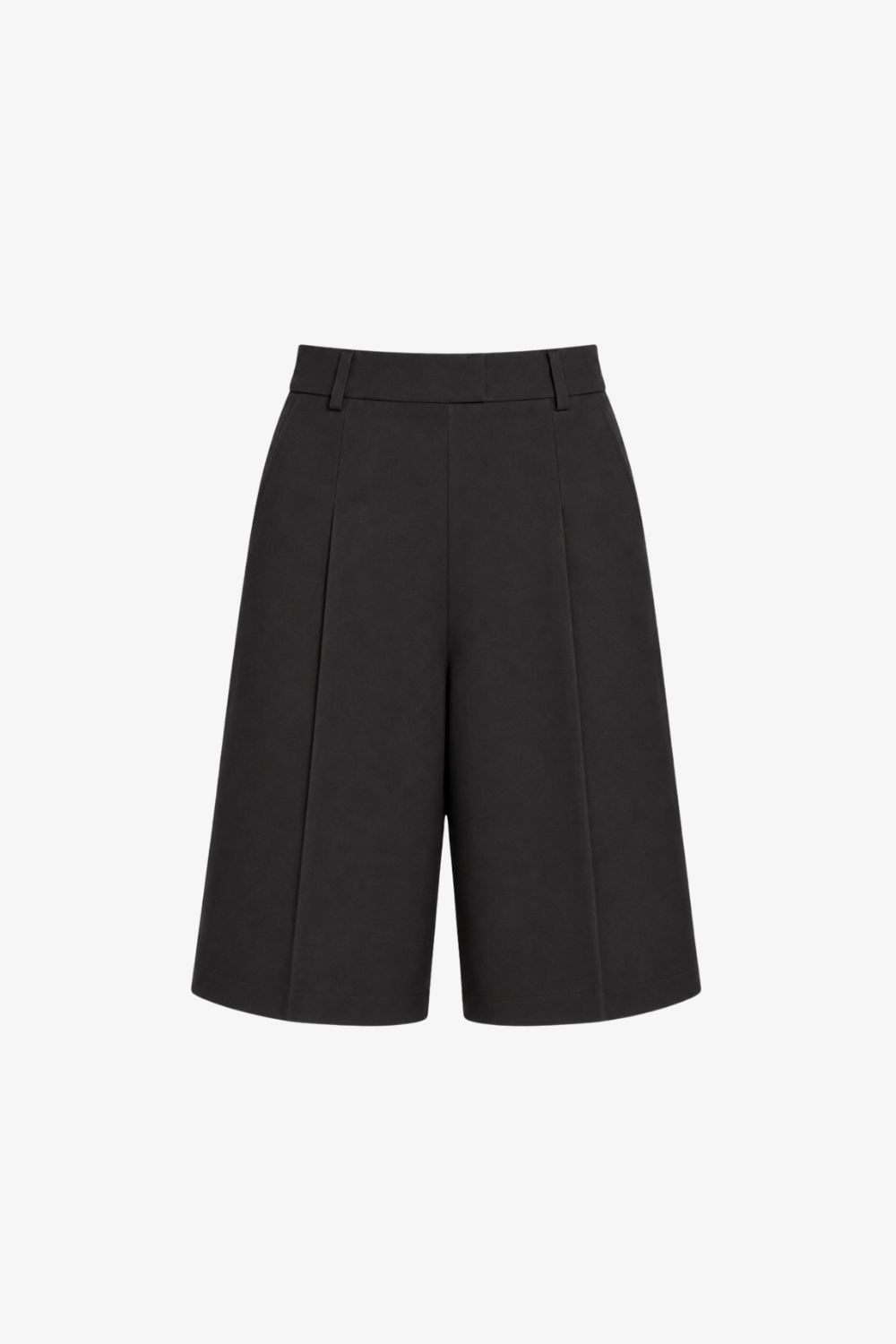 SHAO black tailored Bermuda shorts front view