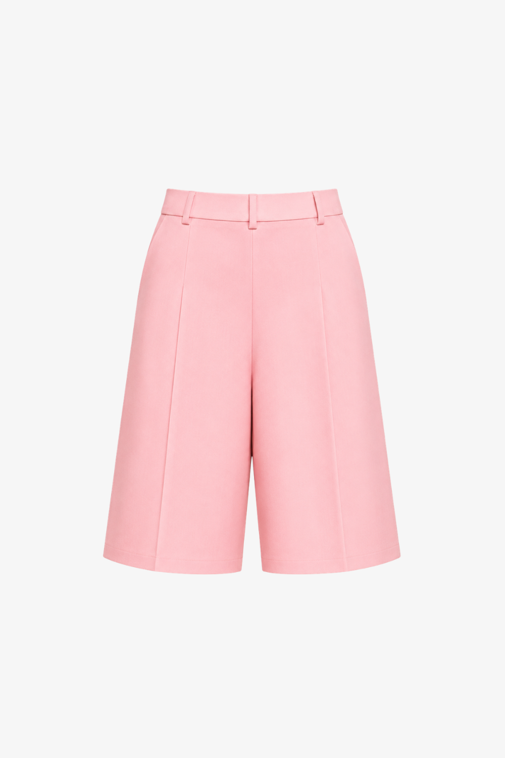 SHAO pink tailored Bermuda shorts front view