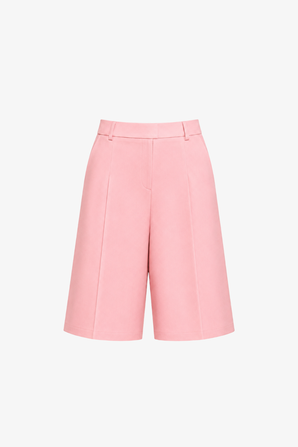 SHAO pink tailored Bermuda shorts front view