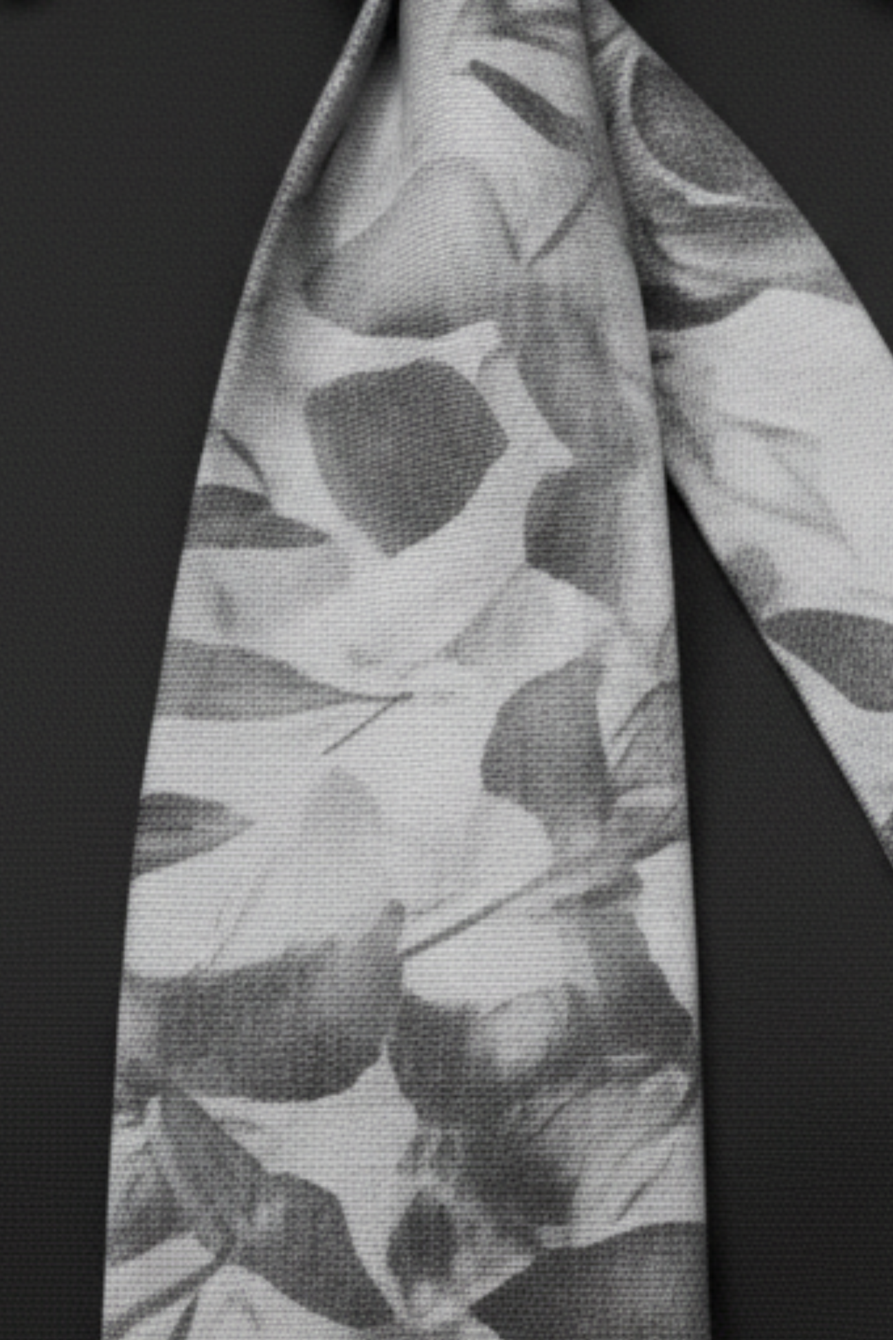 SHAO black oversized shirt with trompe l’oeil floral tie graphic detail